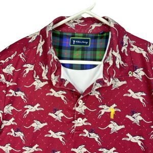 William Murray Performance Golf Polo Shirt Large Here Kitty Kitty Flying Cheetah